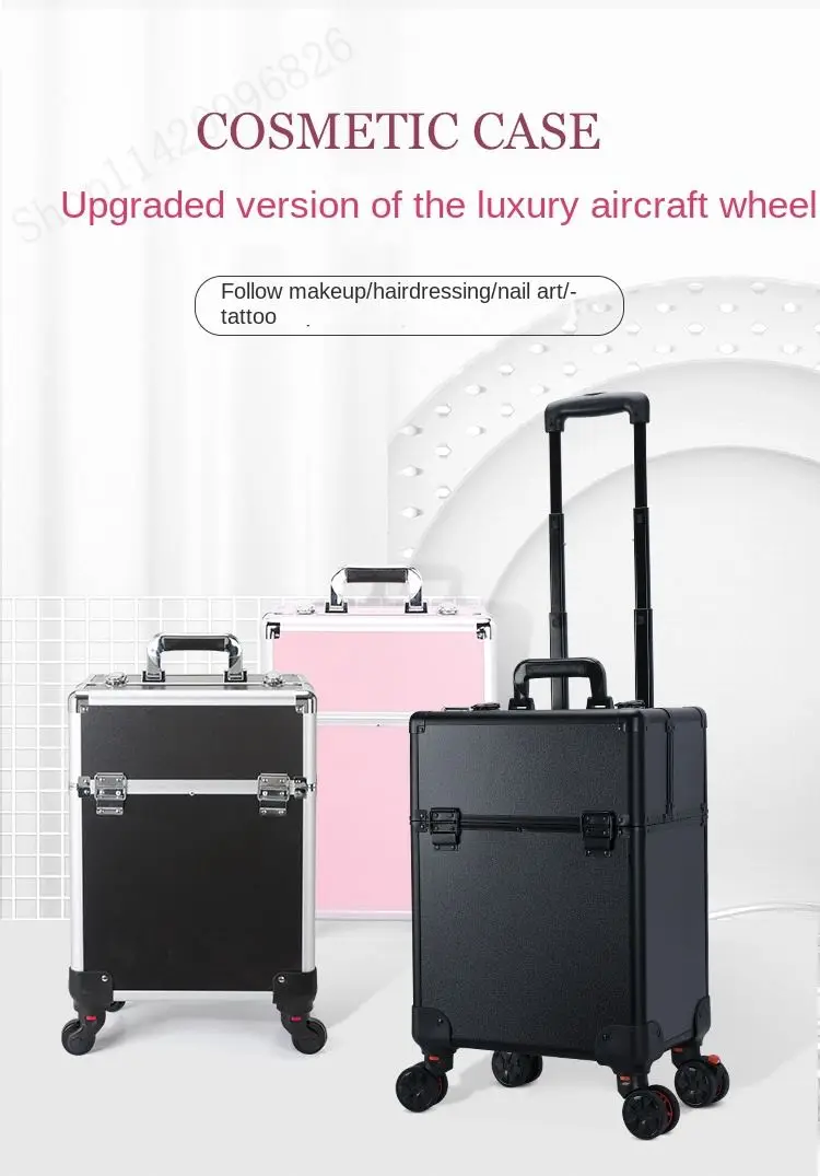 Luggage - Großer professioneller Make-up-Koffer mit Rollen, Aufbewahrungskoffer