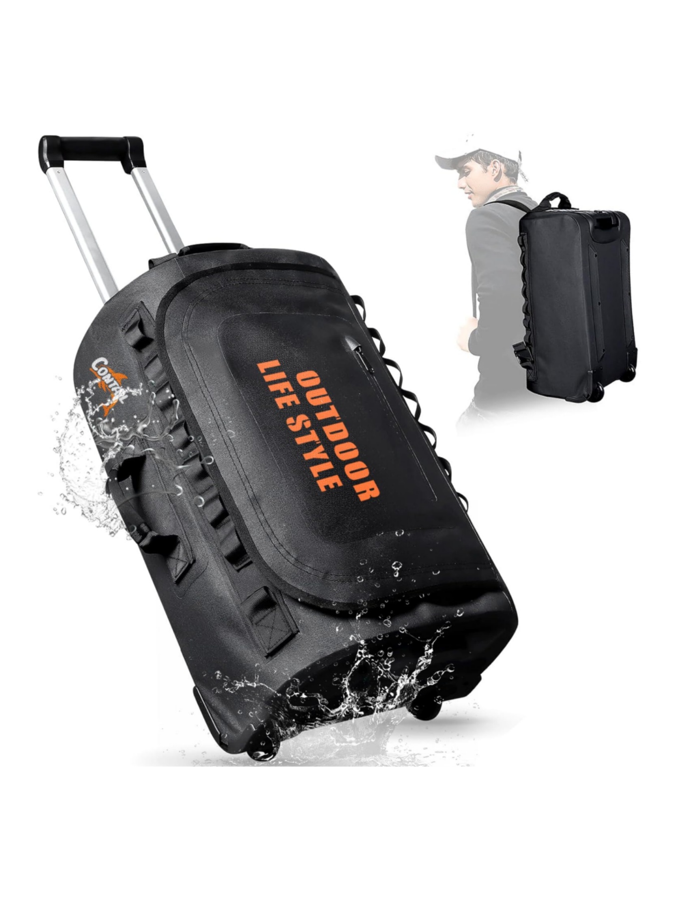 Foldable Rolling Luggage Bag - 48/95 Rallye-Tauchtasche mit Rollen, Gepäcktasche auf