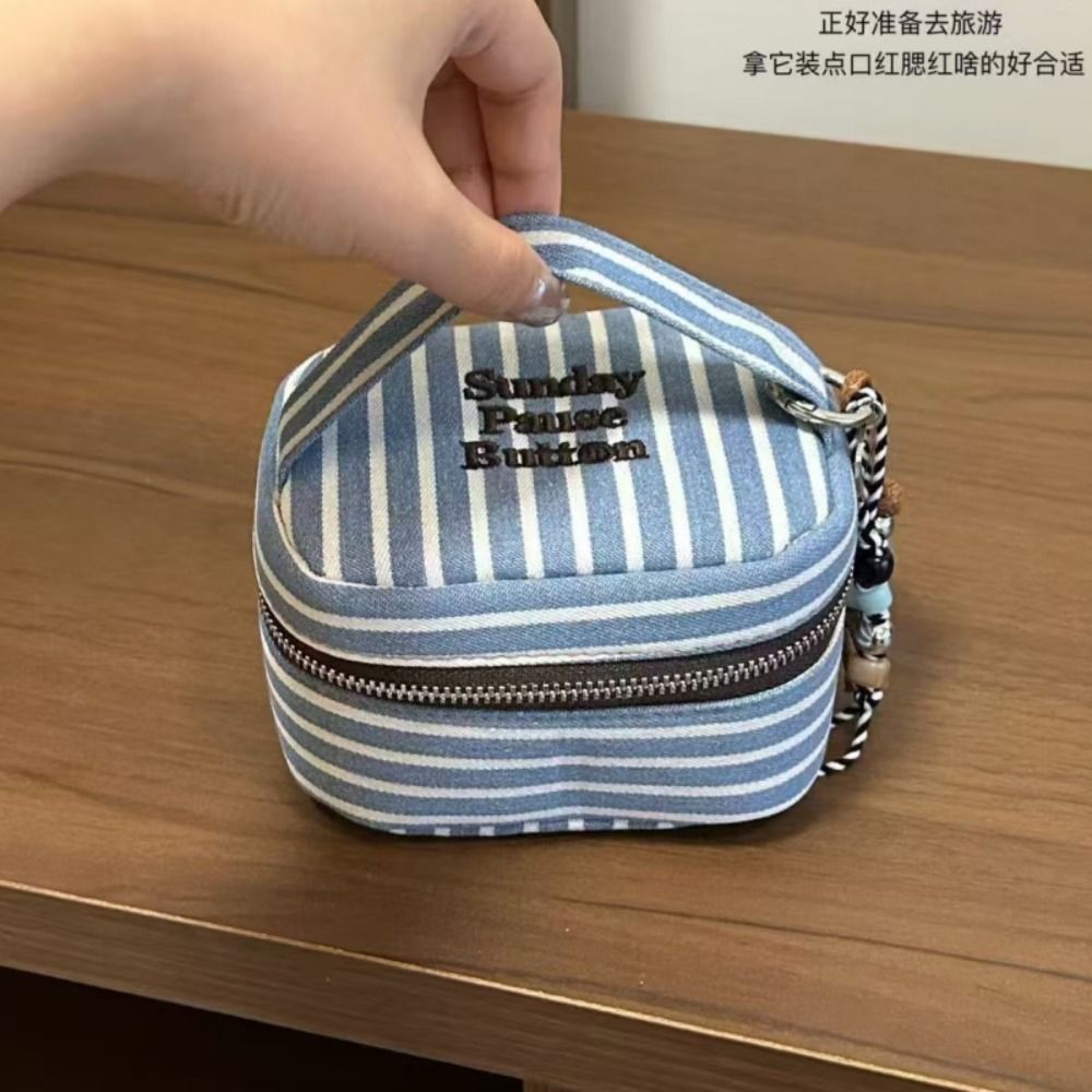 Tragbare, blau-weiß gestreifte – Cosmetic Bags Bewertung und Preis