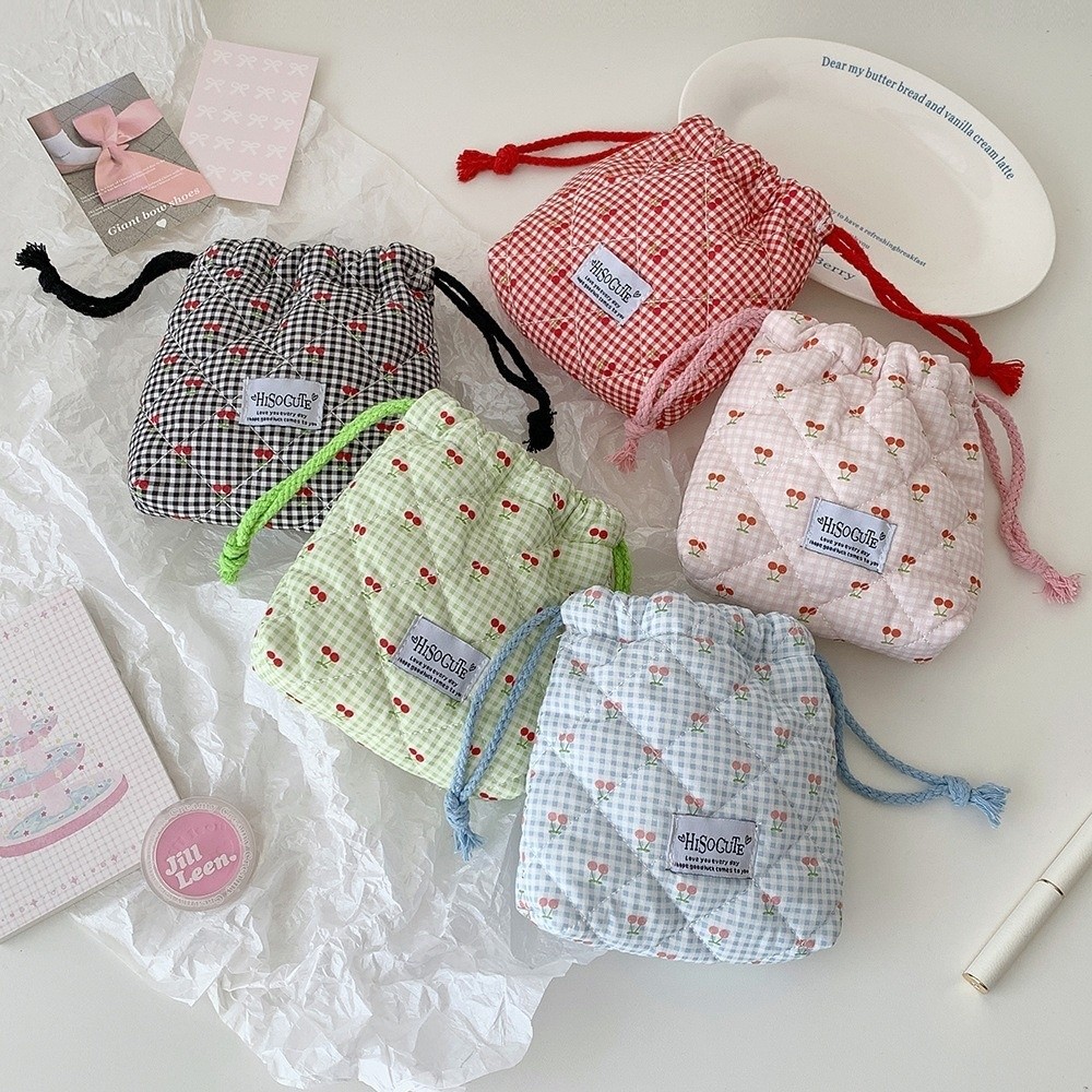 Neue Kirsch-Kordelzugtasche, M – Cosmetic Bags Bewertung und Preis