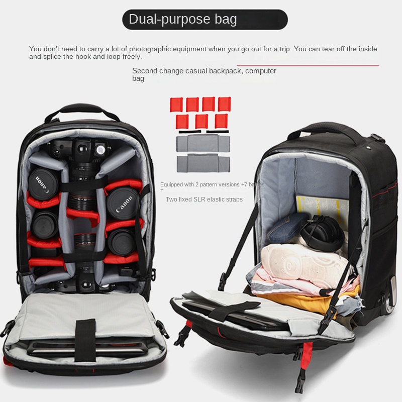 Trolley-Fotografie-Rucksack Pr – Foldable Rolling Luggage Bag Bewertung und Preis